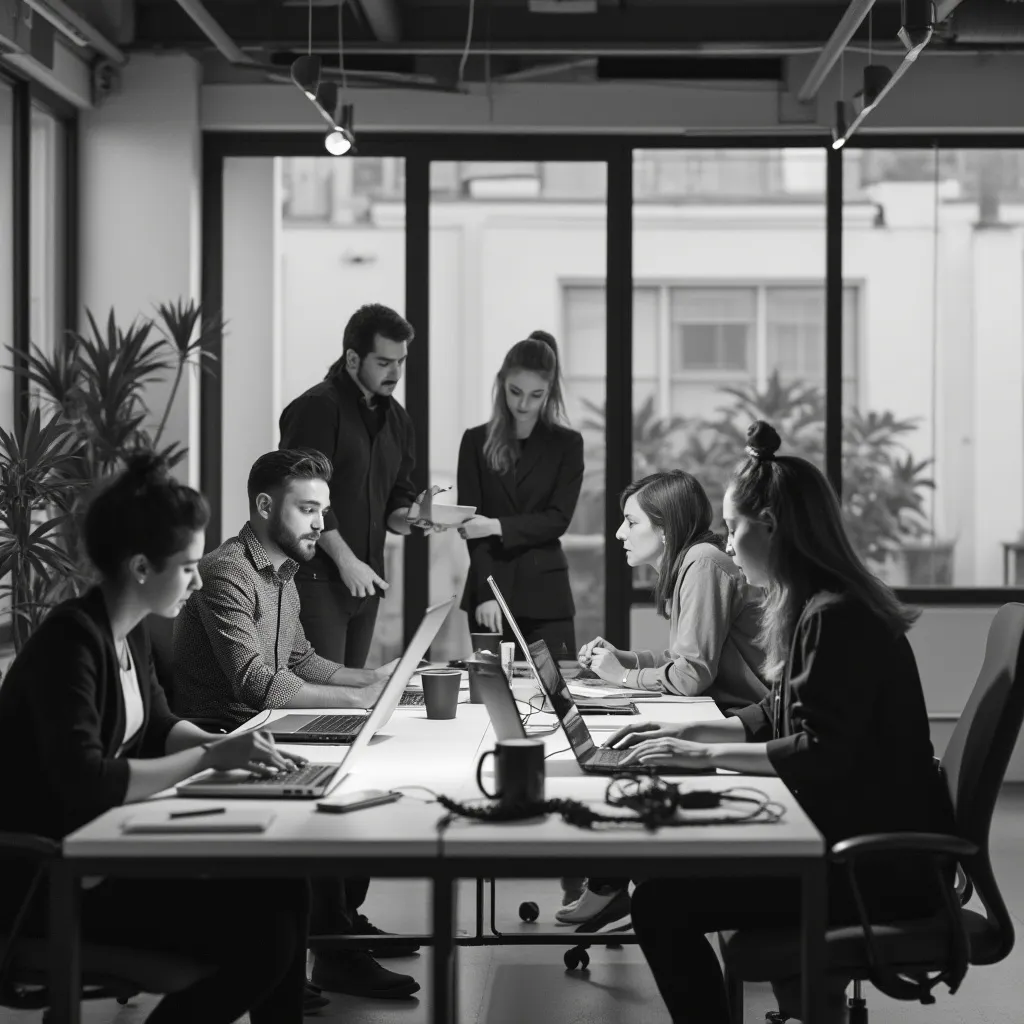 L'équipe de coachs collaborant dans un environnement créatif
